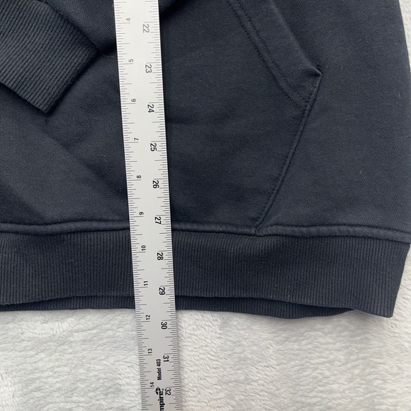 Reebok Hoodie Mens 2XL Black Fleece Lined Graphic Print Logo Pullover Outerwear - Picture 2 of 6